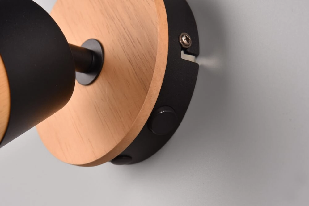 Ceiling lamp wood with black Aruni Trio 4017807585339