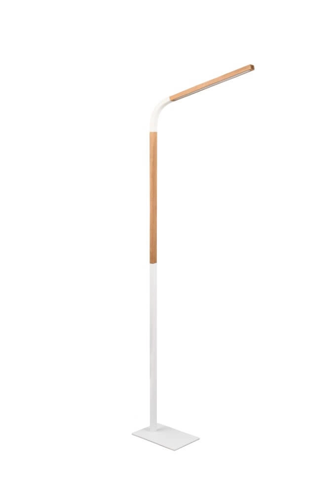 Flexible reading lamp Norris white with wood Trio 4017807600025