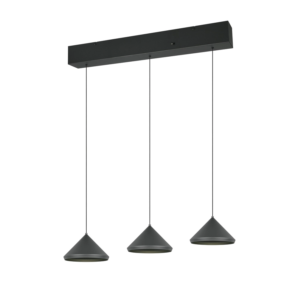 3-light pendant lamp Laguna black Trio 4017807667646