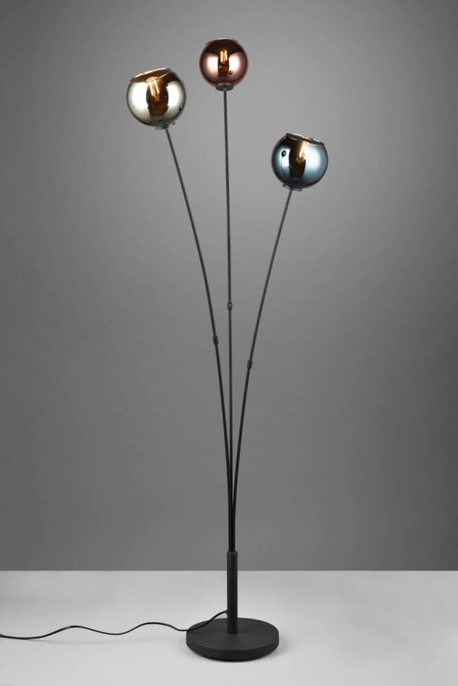Design standing lamp Sheldon black with smoke glass Trio 4017807585261