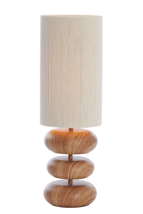 Table lamp Danialo wood with cream 60cm