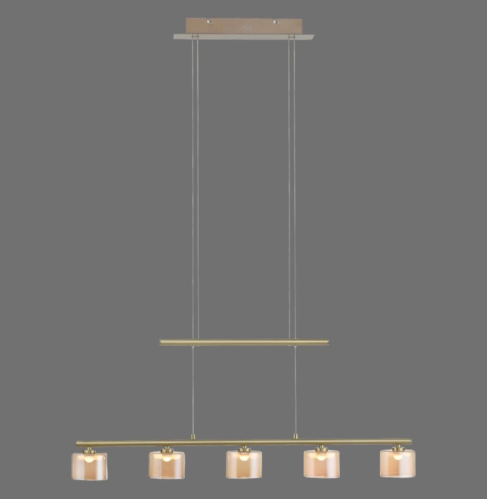 5-light pendant lamp Hydra brass Paul Neuhaus 4012248364987