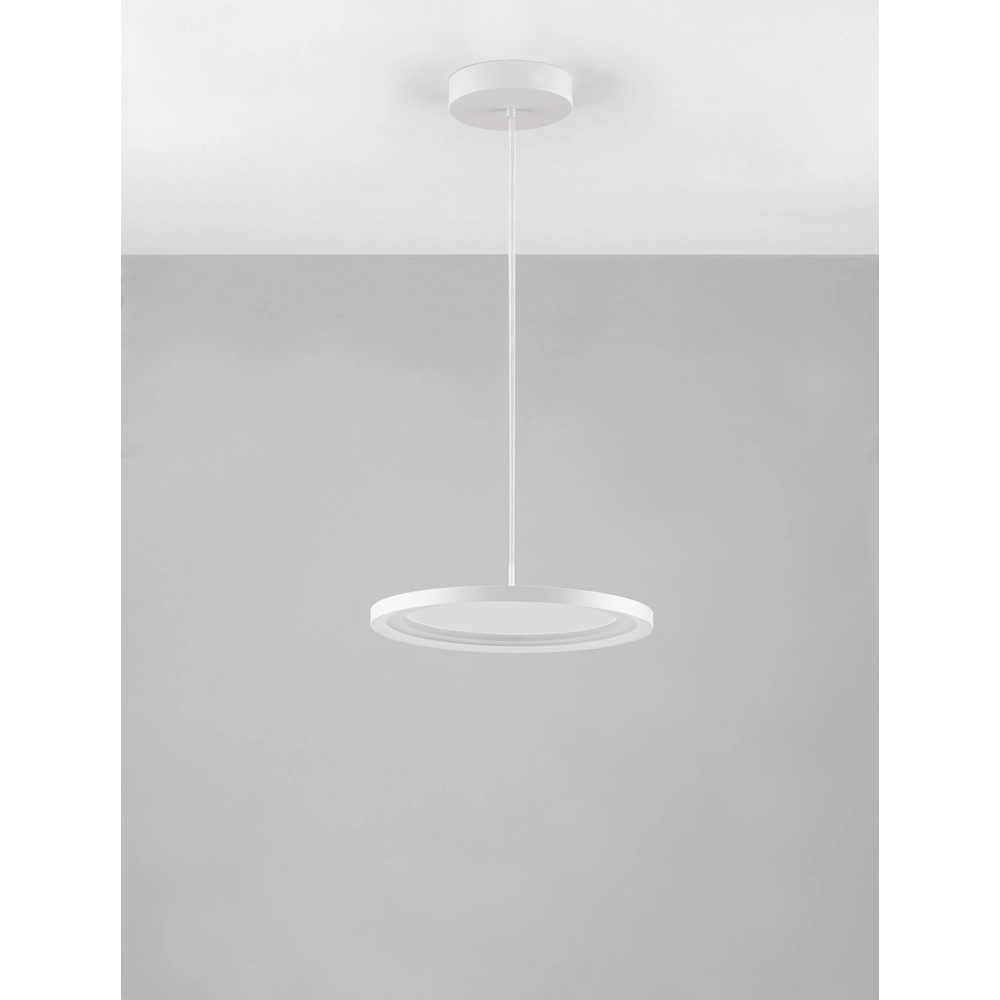 Sleek pendant lamp Andria white Ø 40cm Lyora 5212017432018