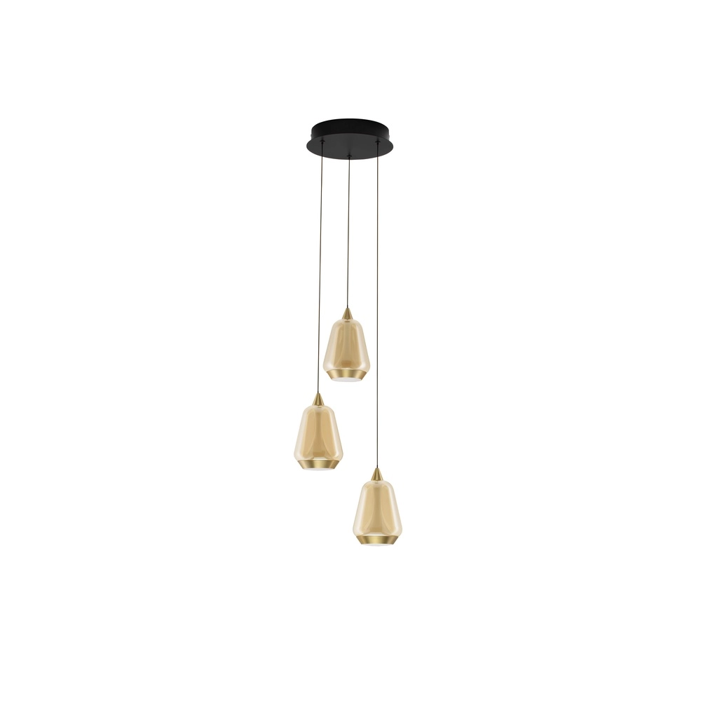 Design pendant lamp Alish 3-light amber glass Lyora 5212017477712