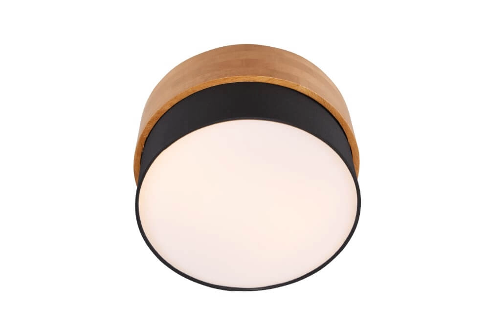 Ø 30cm ceiling lamp Seasons wood with black Trio 4017807526165