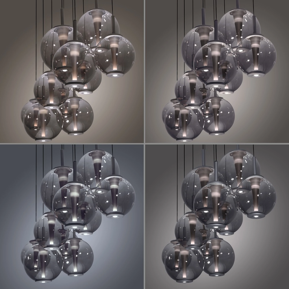 Pendant lamp Pure E-Infinty Mystic Grey with smoke glass Paul Neuhaus 4012248397862
