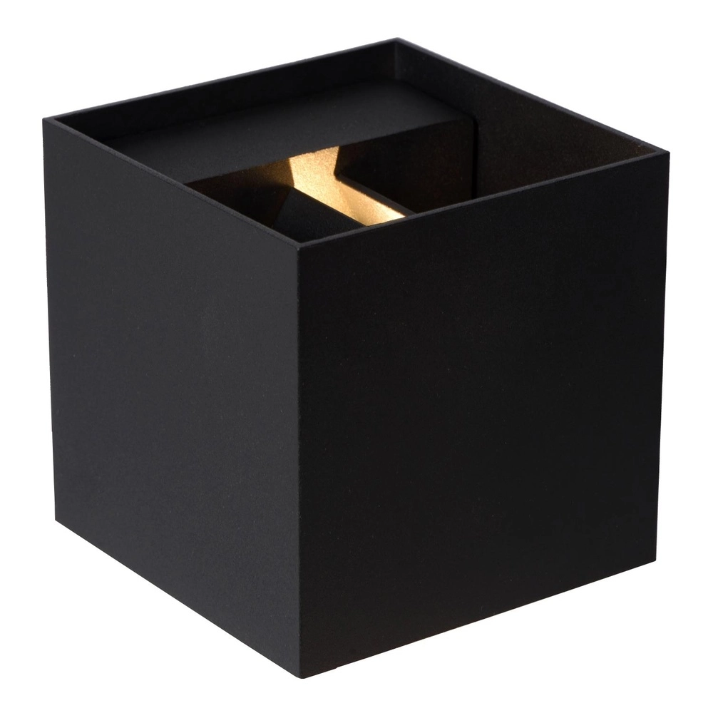 Square wall spotlight Axi 2 x 7W IP54 black Lucide 5411212690005