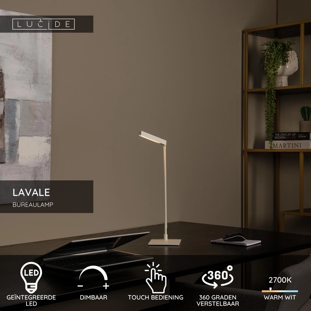 Design desk lamp Lavale white Lucide 5411212441621