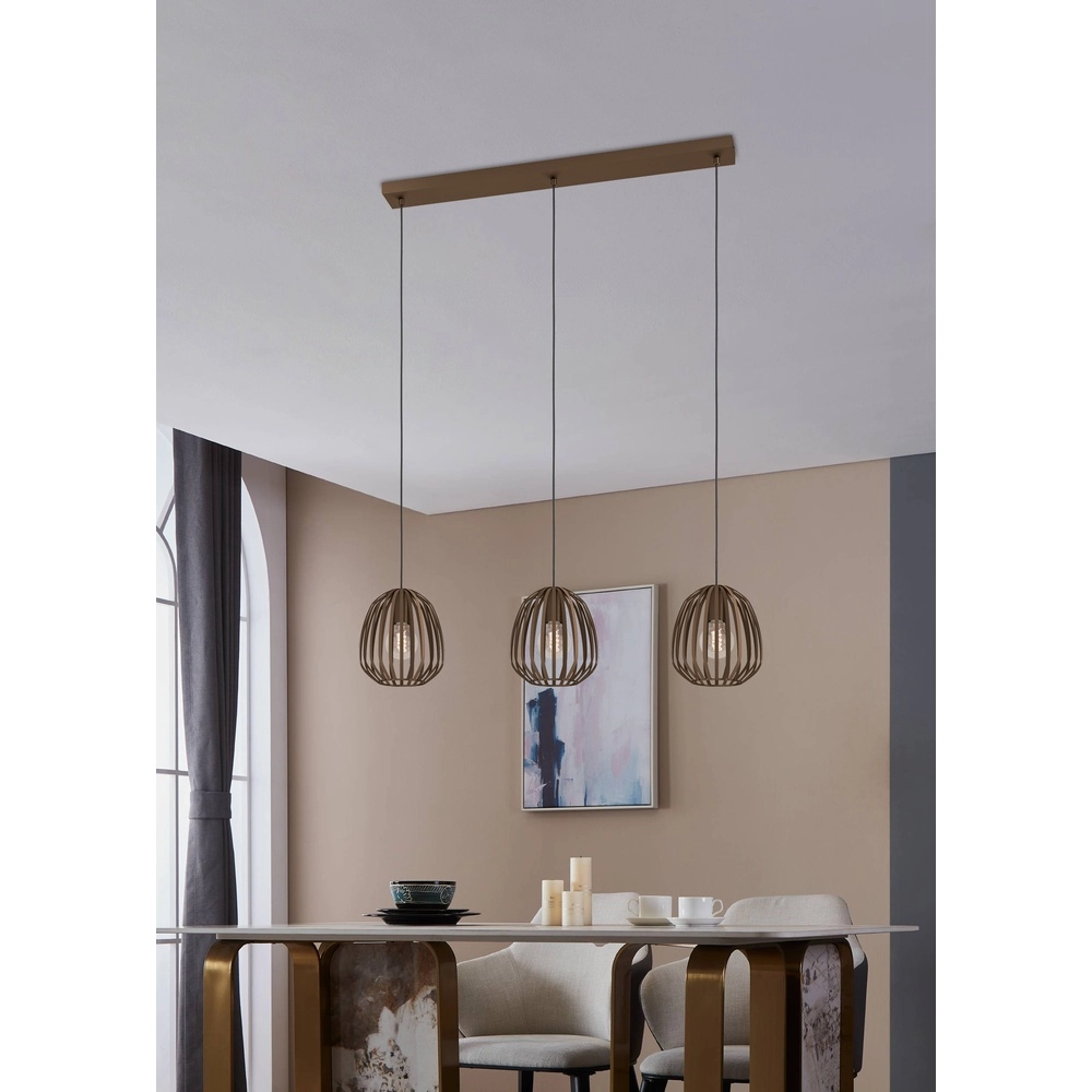 Bronze dining table lamp Espinal Ø 19,5cm - 3x E27 Eglo 9008606312597