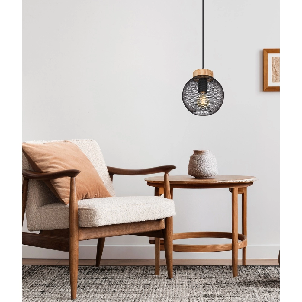 Pendant lamp Pablo Black Mesh Globo 9007371423552