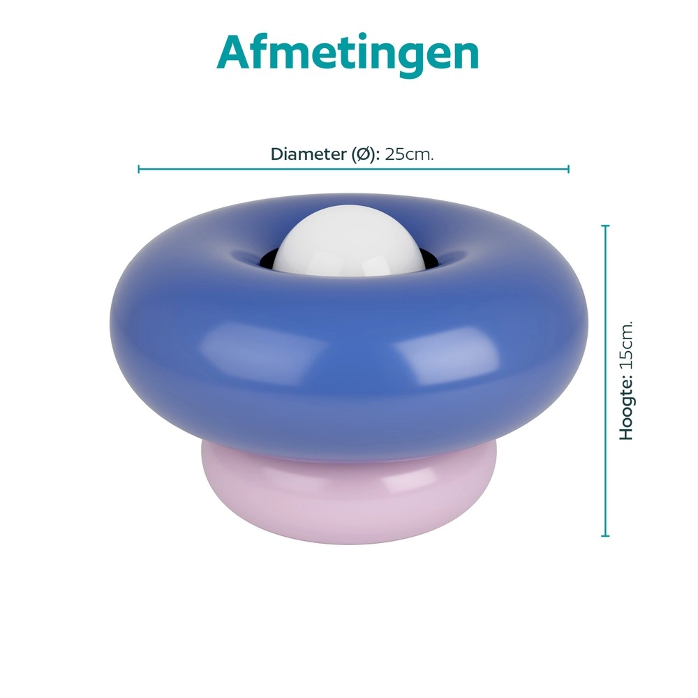Design table lamp Torchiarolo pink with blue