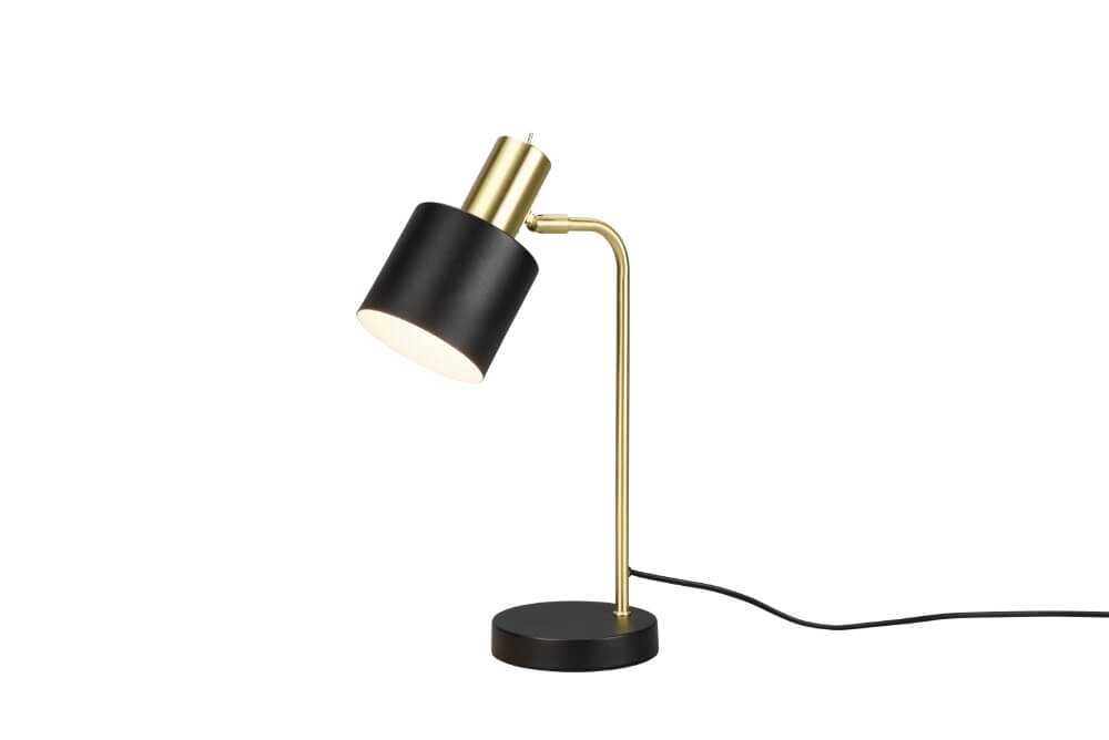 Designer desk lamp Adam Black with gold Trio 4017807538984