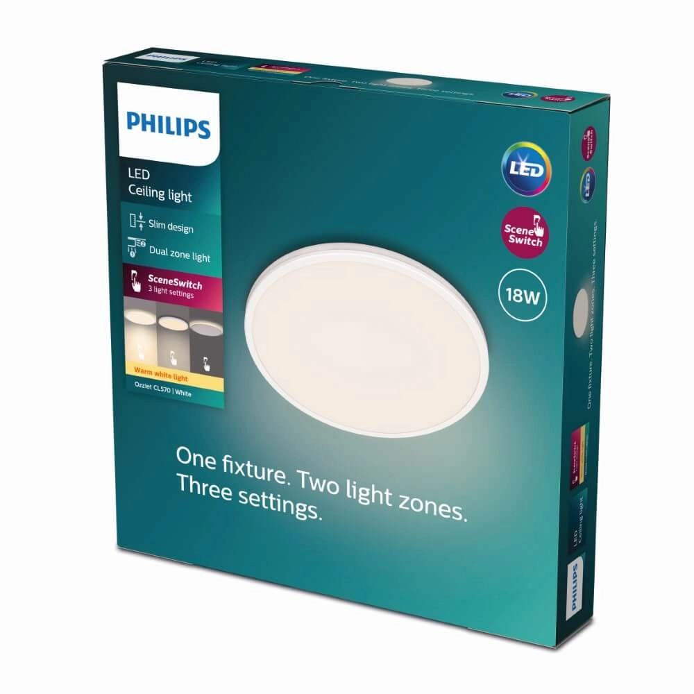 Black ceiling lamp Ozziet Ø 30cm Philips 8719514431904