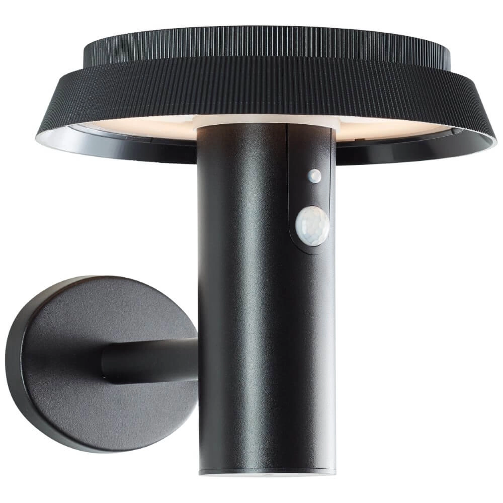 Black wall lamp Alvero with sensor