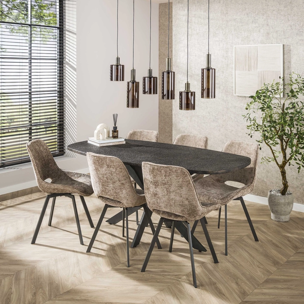 Dining table pendant lamp Sepiora Sienna brown - dark glass Lyora 8716803513457