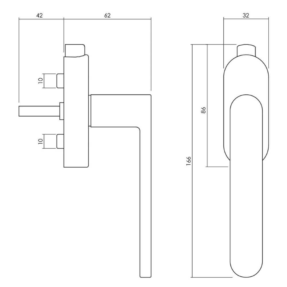 Design window handle Radial Lockable anthracite Olivari 8714186480885