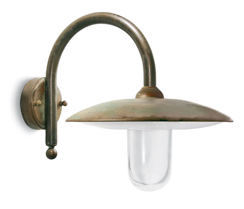 Straight wall lamp Golfo aged brass