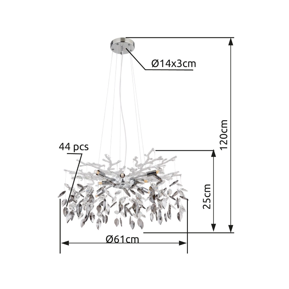 Pendant lamp Danna chrome Globo 9007371457809