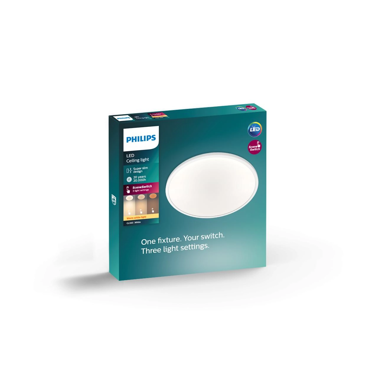 Ø 25cm ceiling light Super Slim 2700K white Philips 8718699681012