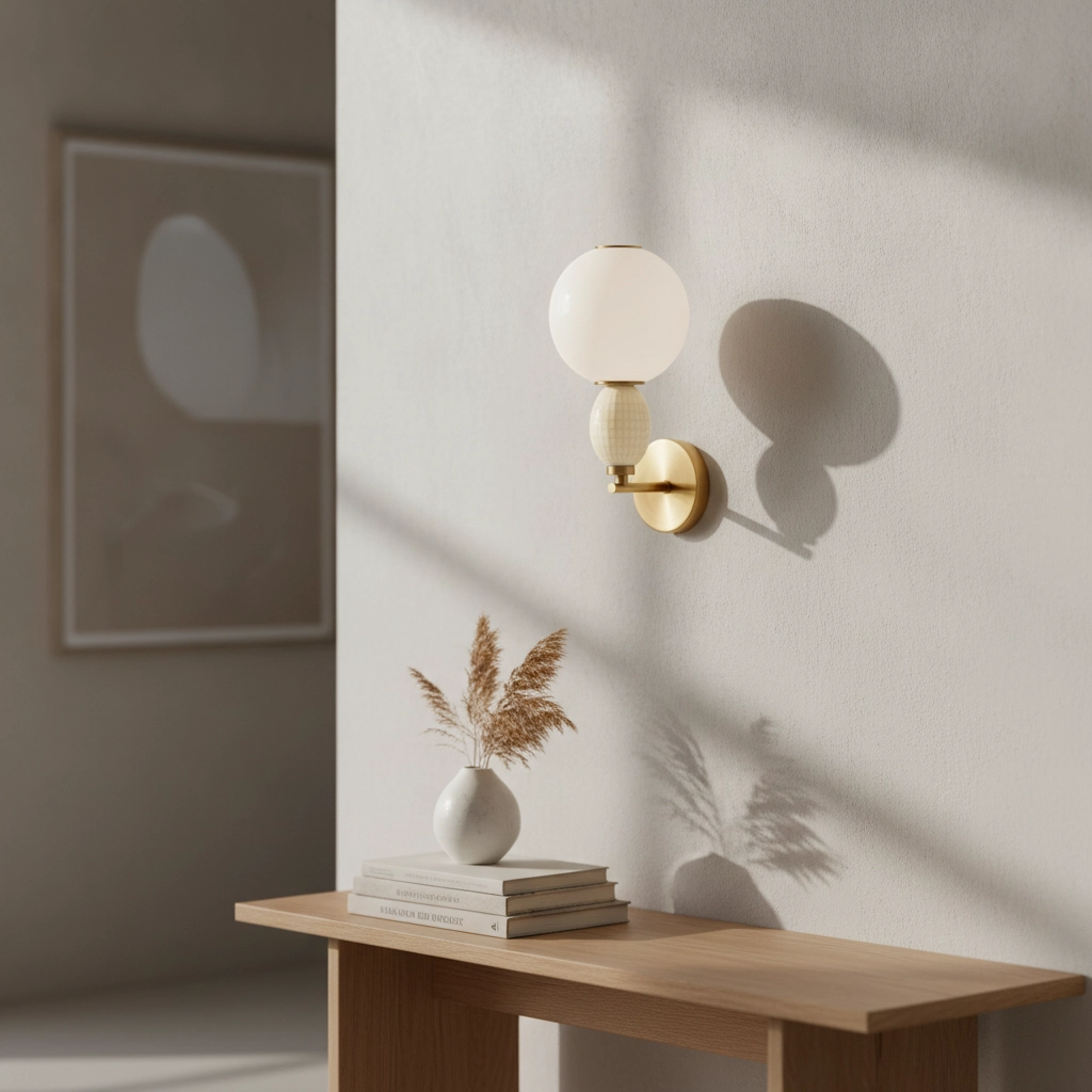 Wall lamp Obrie Gold with white