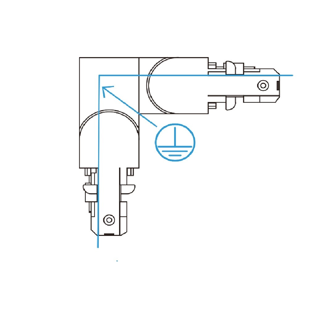 1-phase L-Connector 1 Corner connector earth outside gray SLV 4024163092890