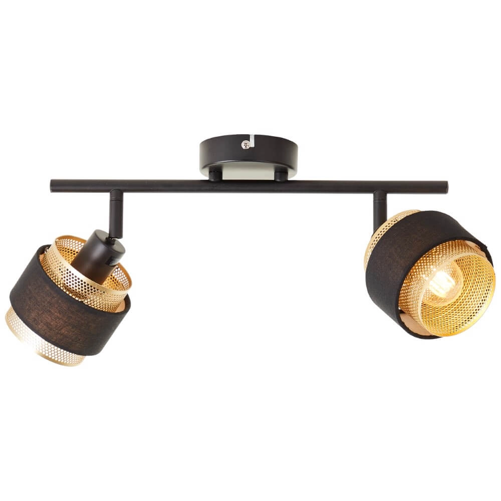2-light ceiling lamp Grove black with gold Brilliant 4004353424113