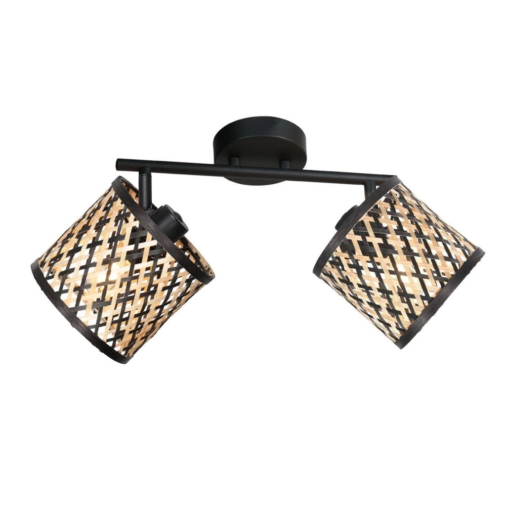 Ceiling lamp 2-lights Sumba with bamboo shades Ø12cm