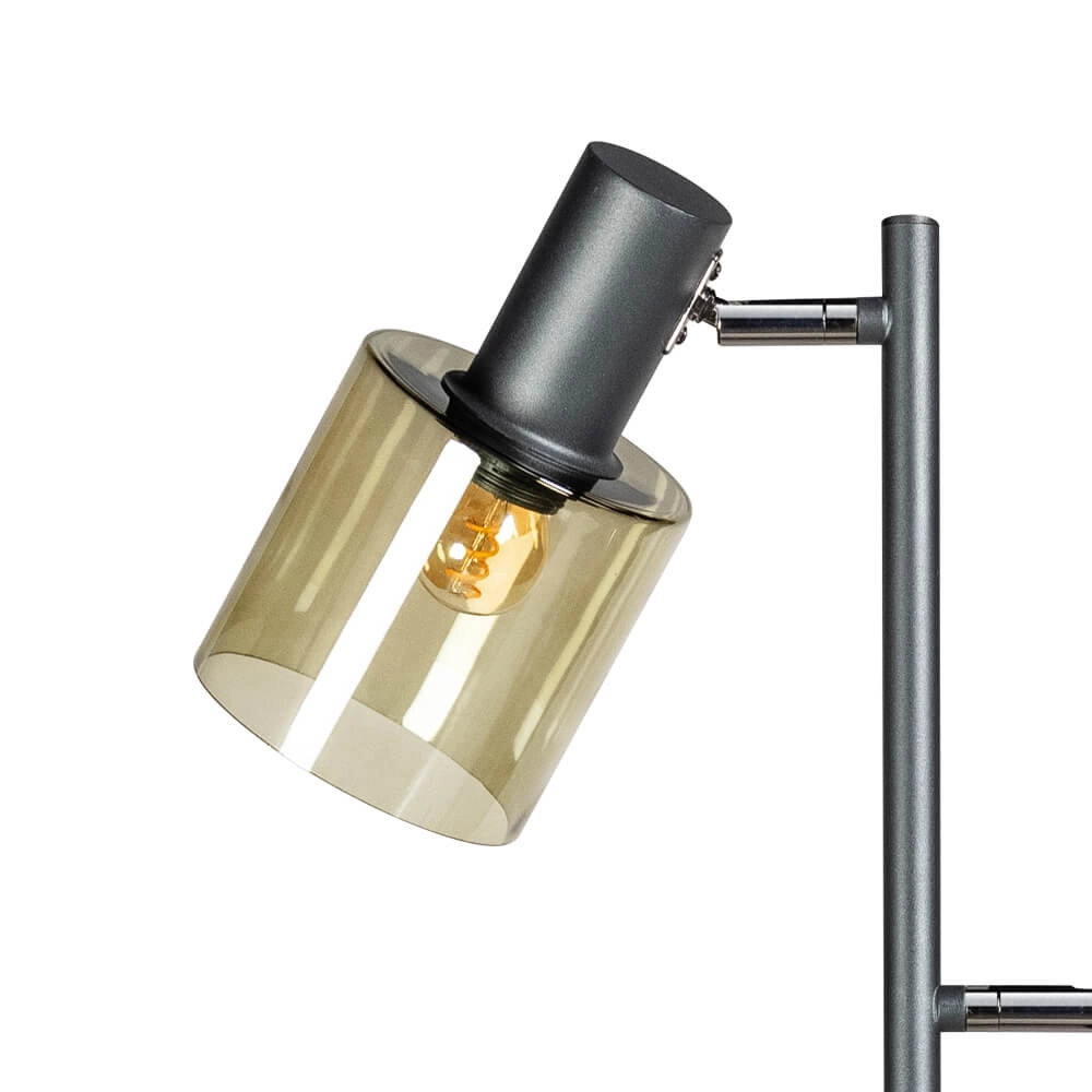 Glass floor lamp Sledge Glass 3-light black with gold glass ETH 8720195302889
