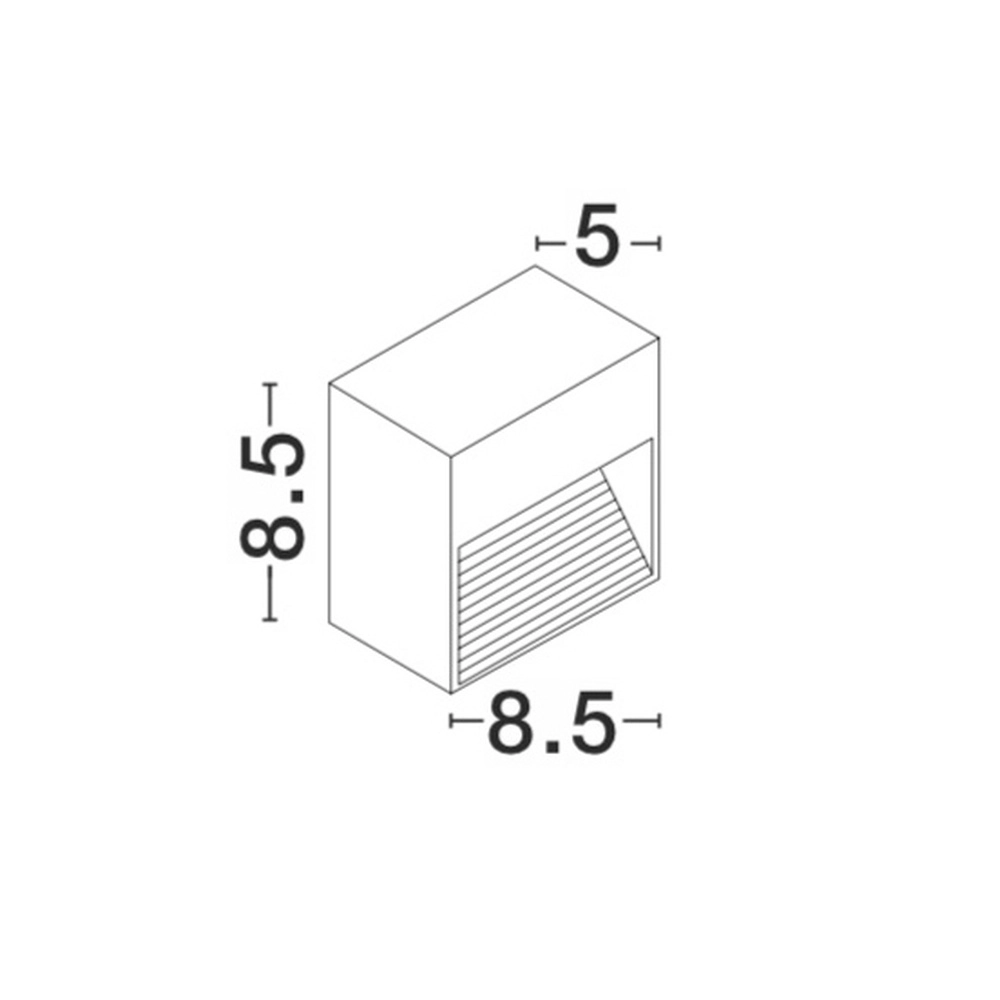 Square wall lamp Krypton 8.5cm grey Lyora 5212017409294