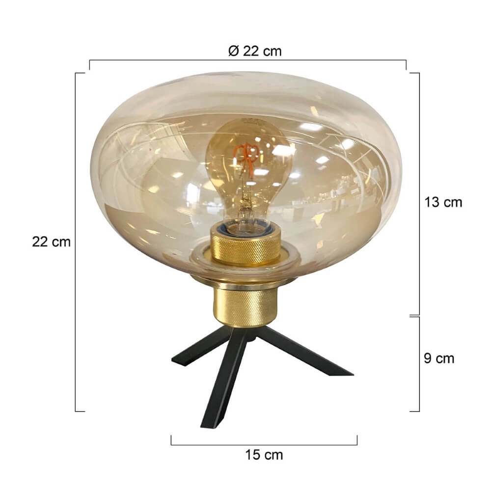 Table lamp Reflexion Ø 22cm - with amber glass Steinhauer 8712746171006
