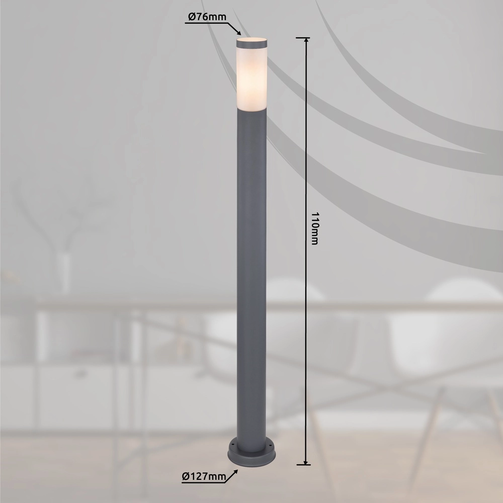 Garden lamp 110cm Boston anthracite with white Globo 9007371411665