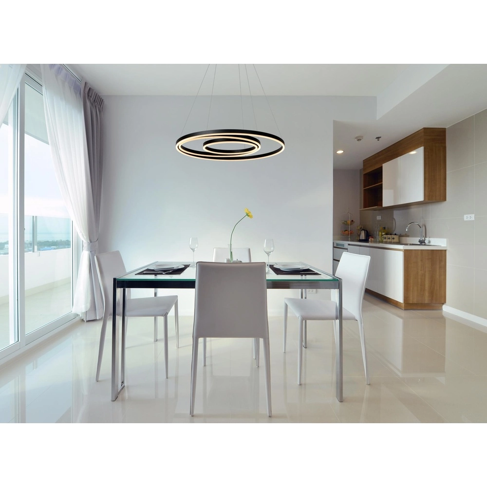 Modern pendant lamp Triniti dimmable black Lucide 5411212460714