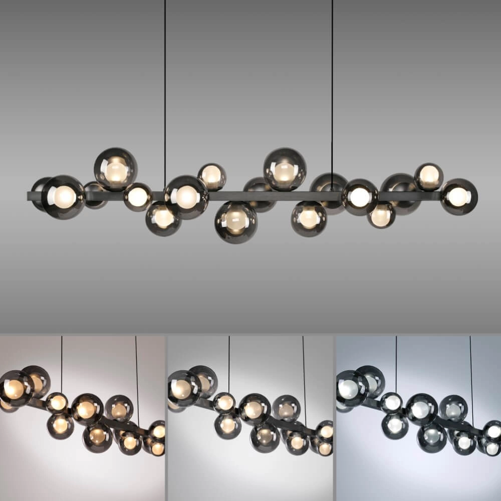 Unique hanging lamp Pure E-Popup 18-light gray Paul Neuhaus 4012248384411