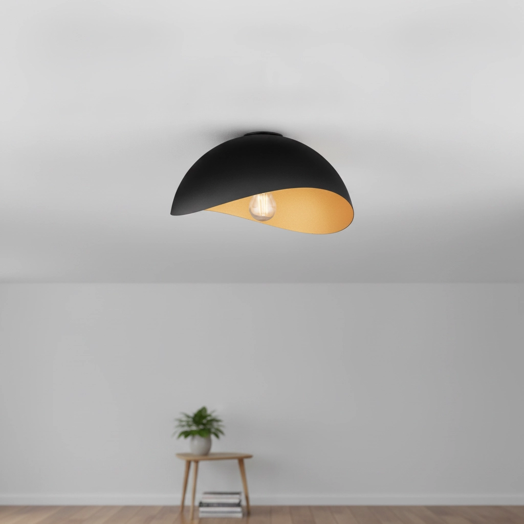 Ceiling lamp Opsi black with gold Ø 30cm