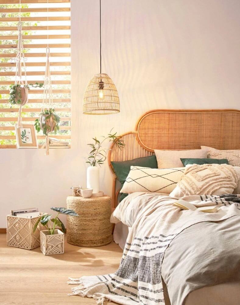 Wicker hanging lamp Ayesgarth Ø 33cm Eglo 9002759438661