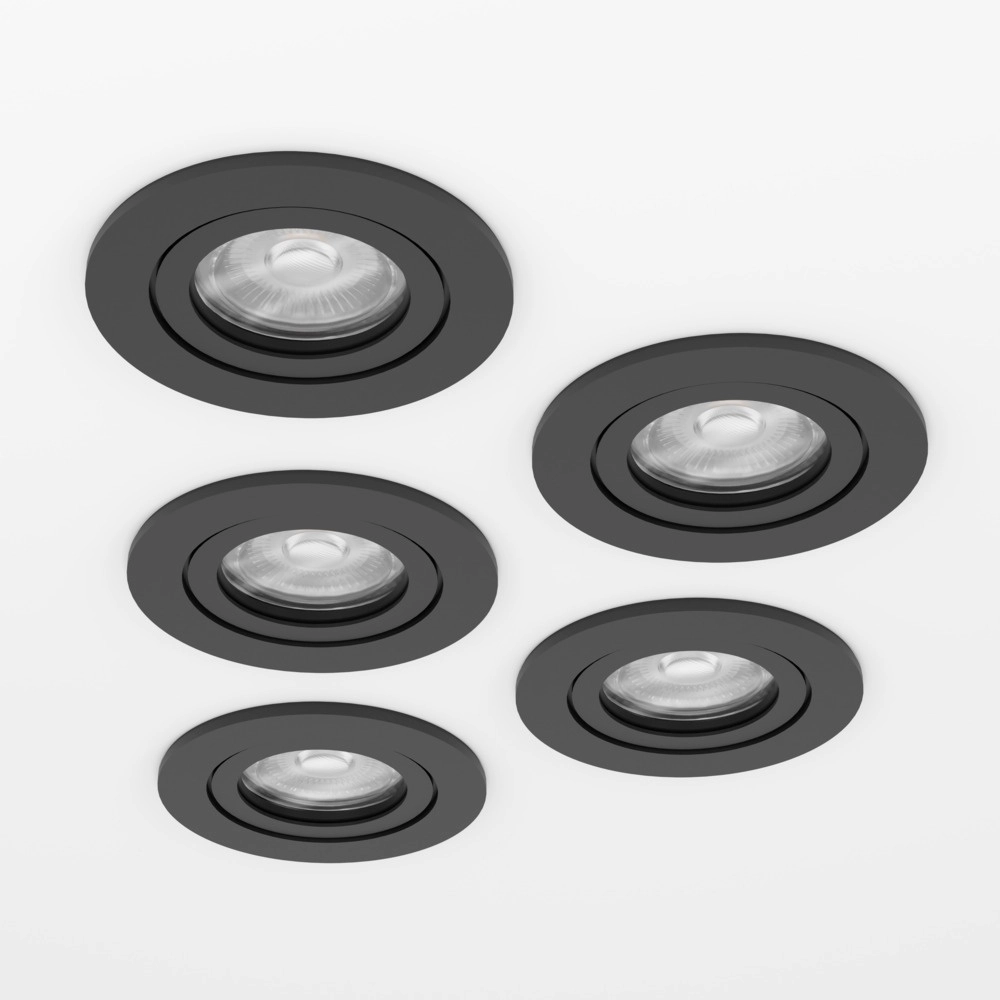 Set of 5 recessed spotlights Barranco black Ø 9cm - 3-step CCT Eglo 9008606359462