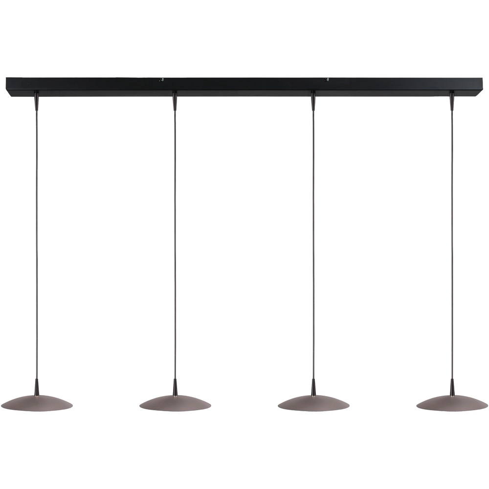 4-light pendant lamp Scala 130cm black with nickel Ø 20cm