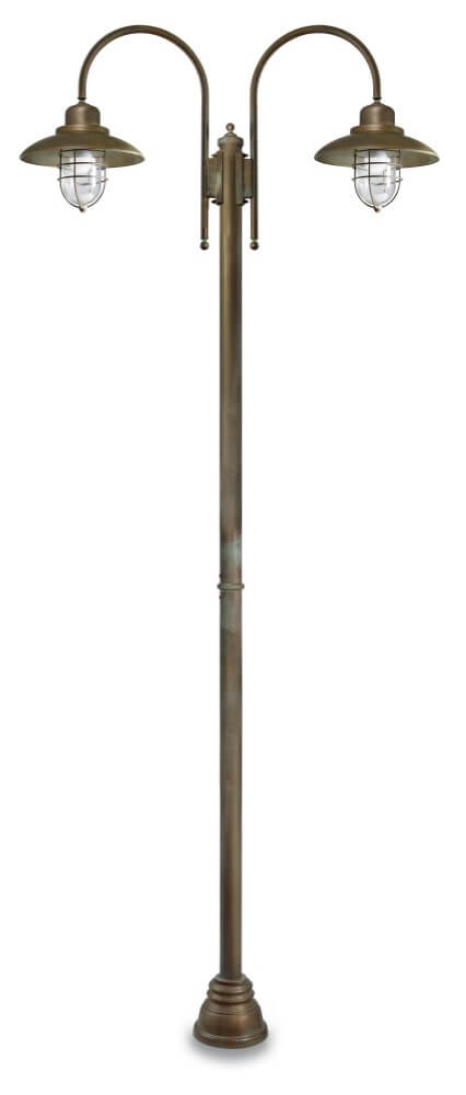 Floor lamp Patio Cage L - aged brass 2-lights