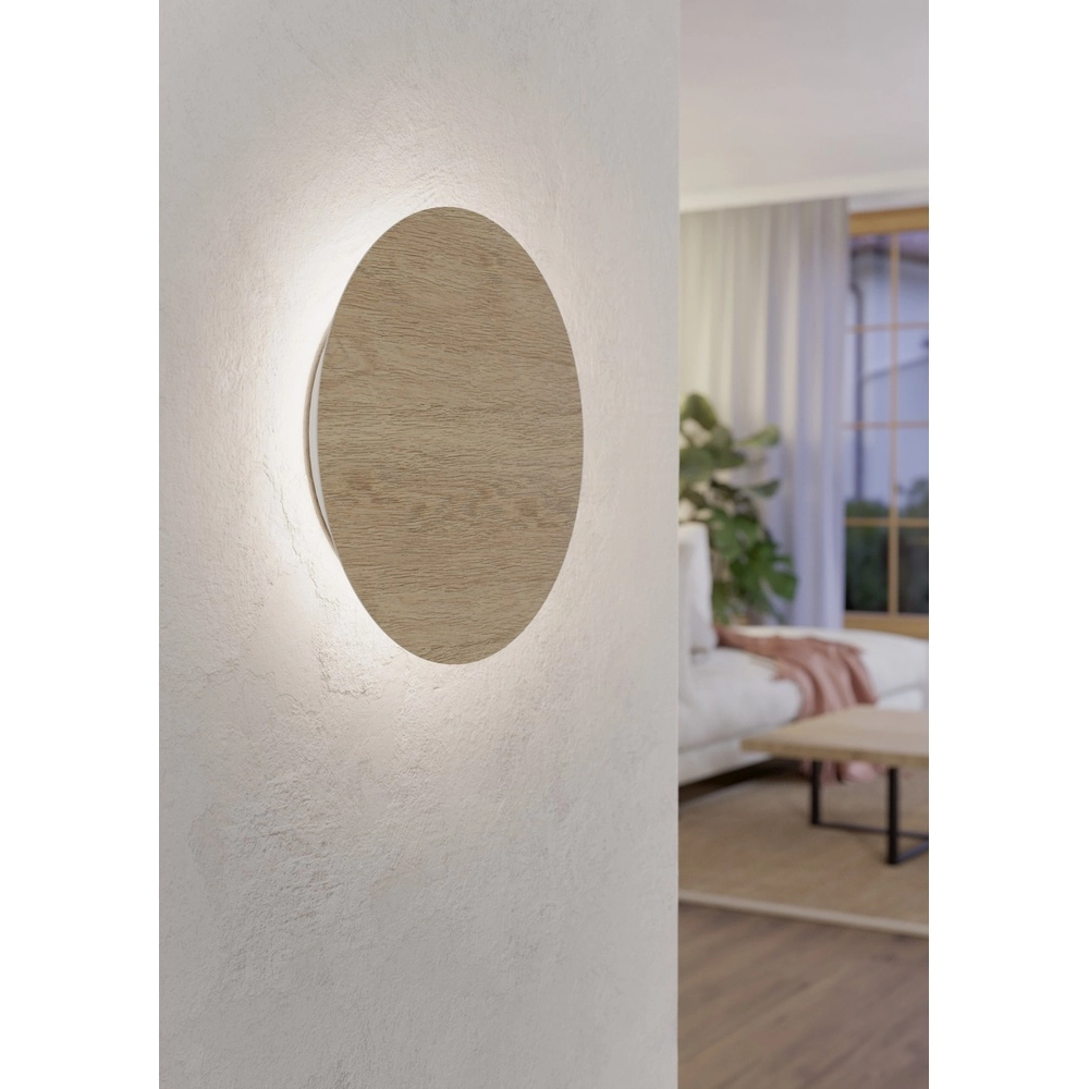 Wood look led wall lamp Alamilo Ø 22cm Eglo 9008606327867