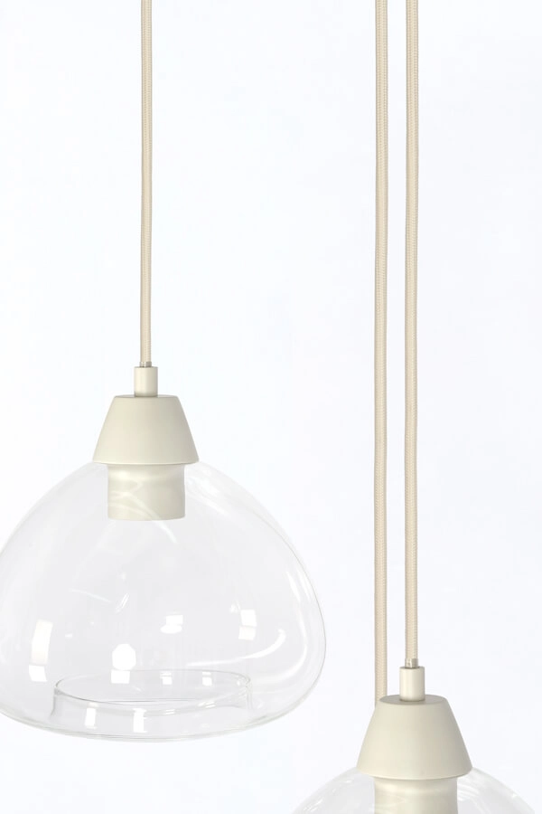 3-light pendant lamp Bisho cream design Ø 30cm Light & Living 8717807743307