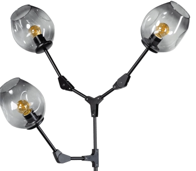 Design floor lamp Lime 3-light black with smoke glass ETH 8720195300731