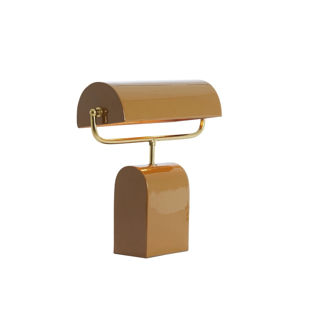 Brown desk lamp Cardona with gold - 1x E27 Light & Living 8717807816278