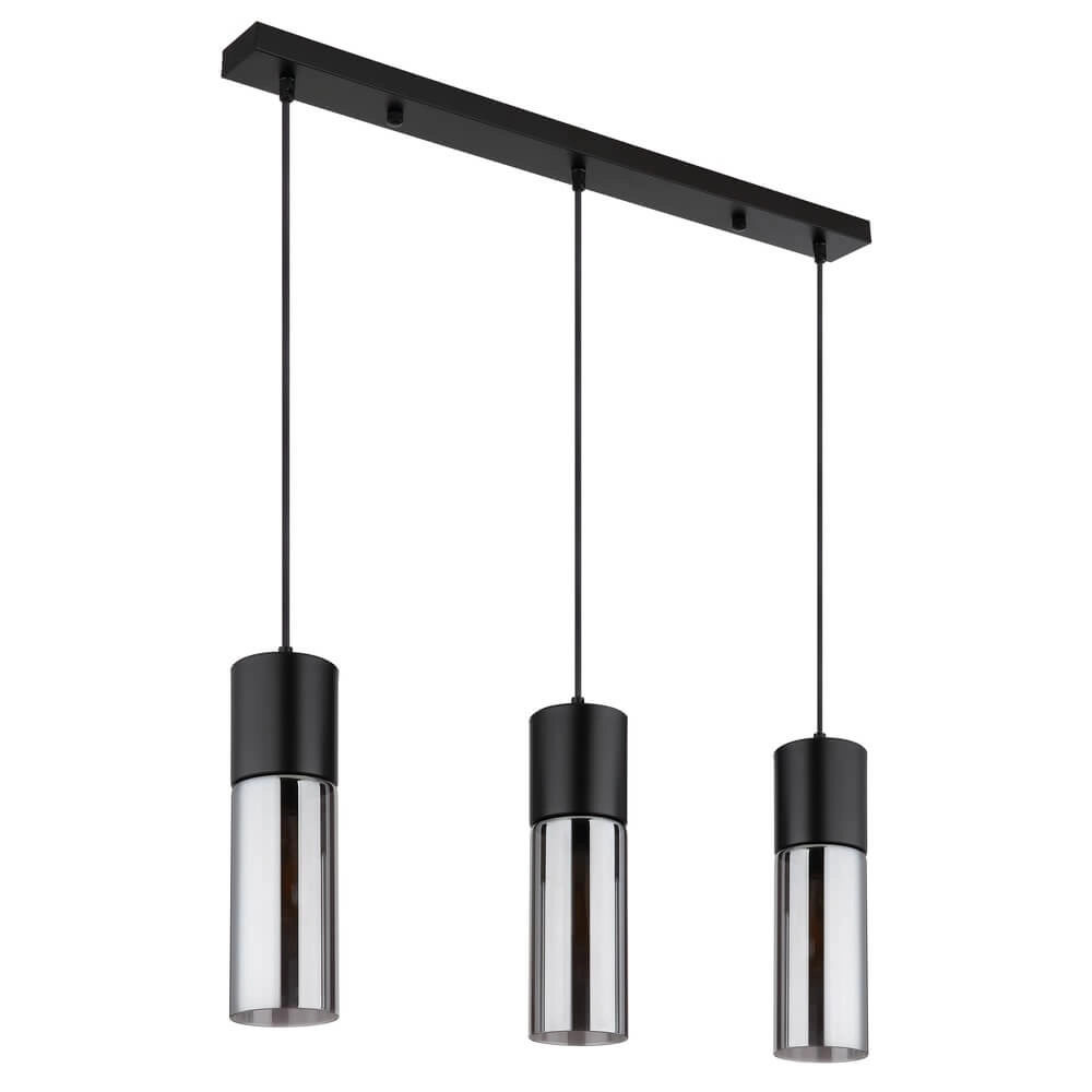 Sleek pendant lamp Annika 3-light black Globo 9007371478170