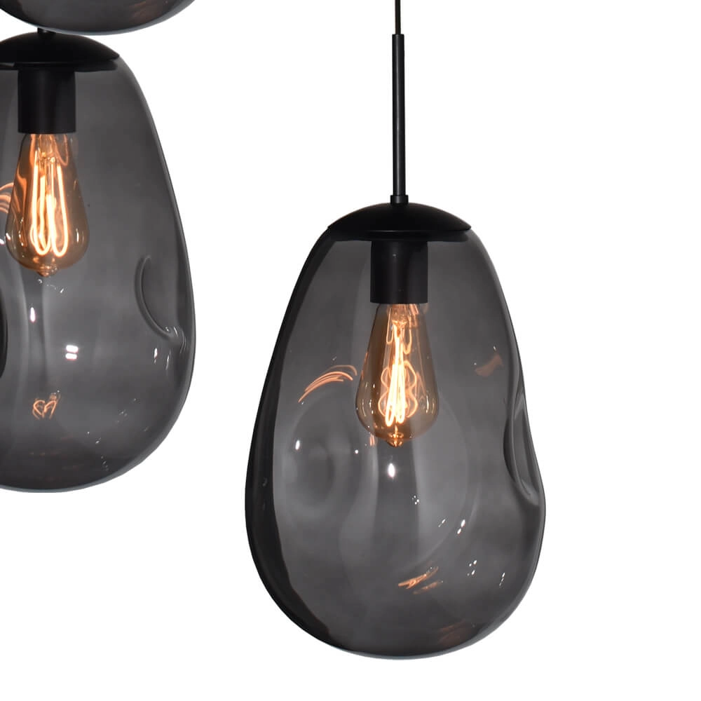 Vide hanging lamp Lava 5x smoke glass Ø 22.5cm Masterlight 8718121286563