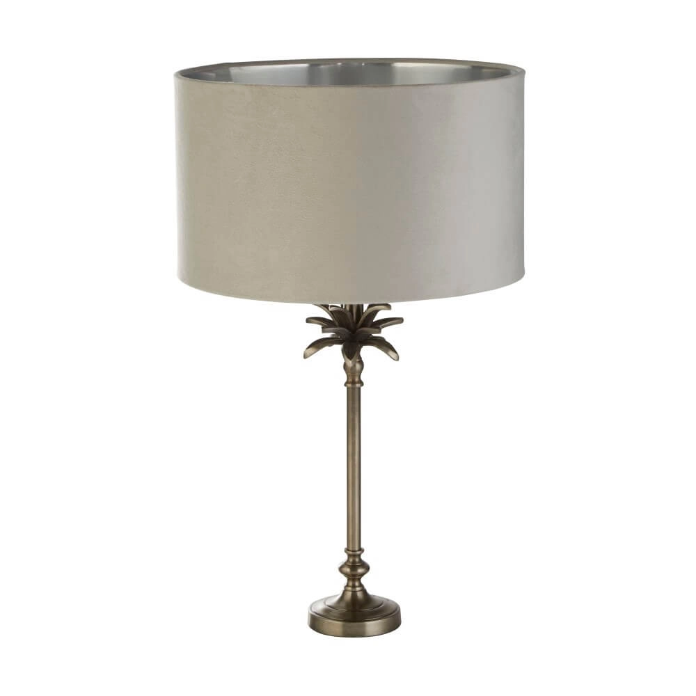 Table lamp Palm gold with gray shade