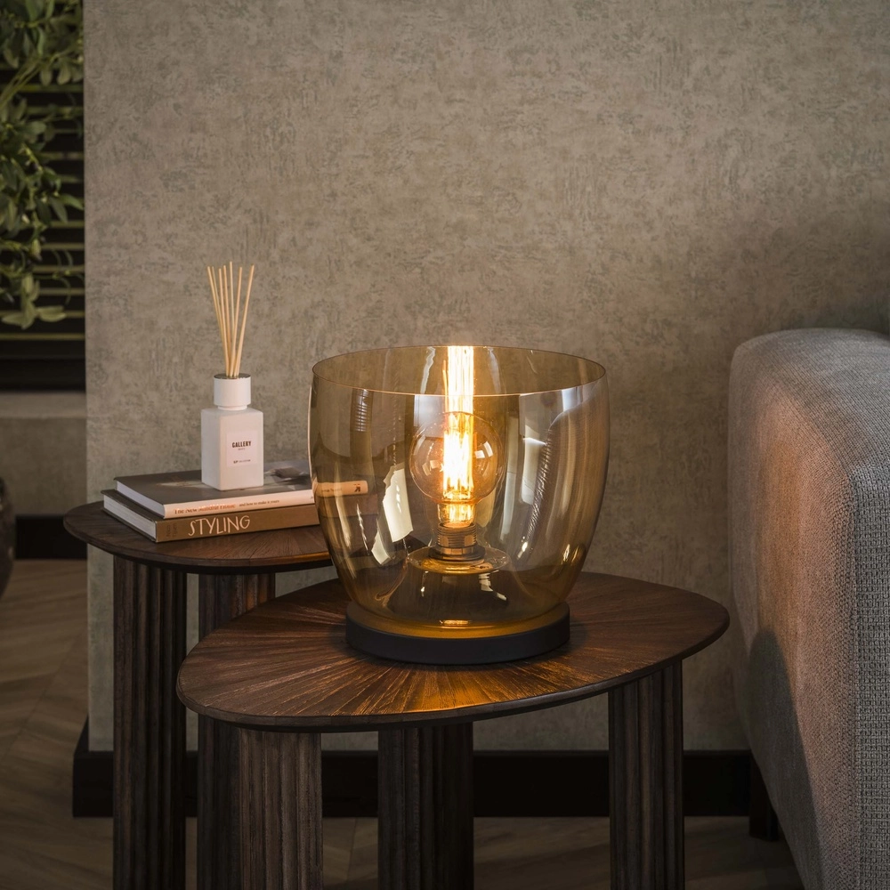 Floor lamp amber glass UP Ø 29cm - 27cm high