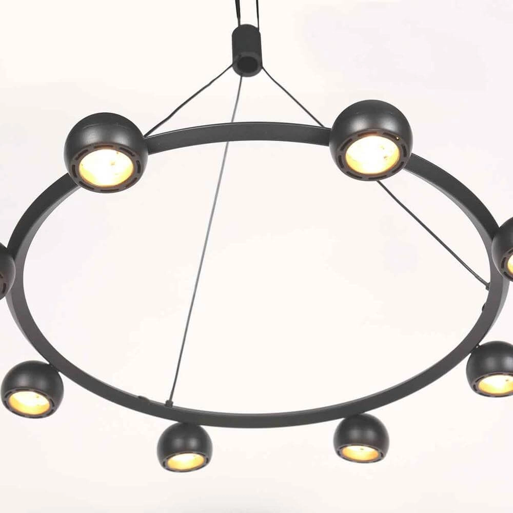 8-light pendant lamp Marcadore Round Black Steinhauer 8712746176636