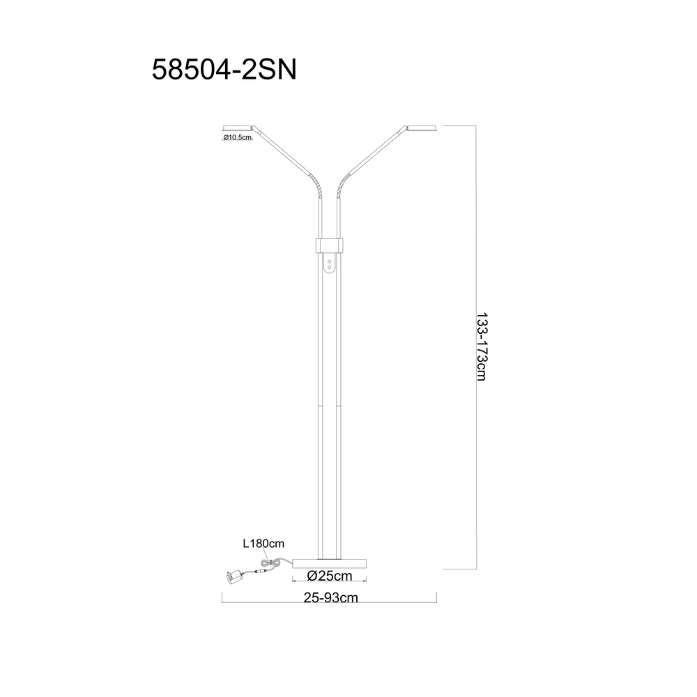 Double reading lamp Silvio nickel Globo 9007371592364