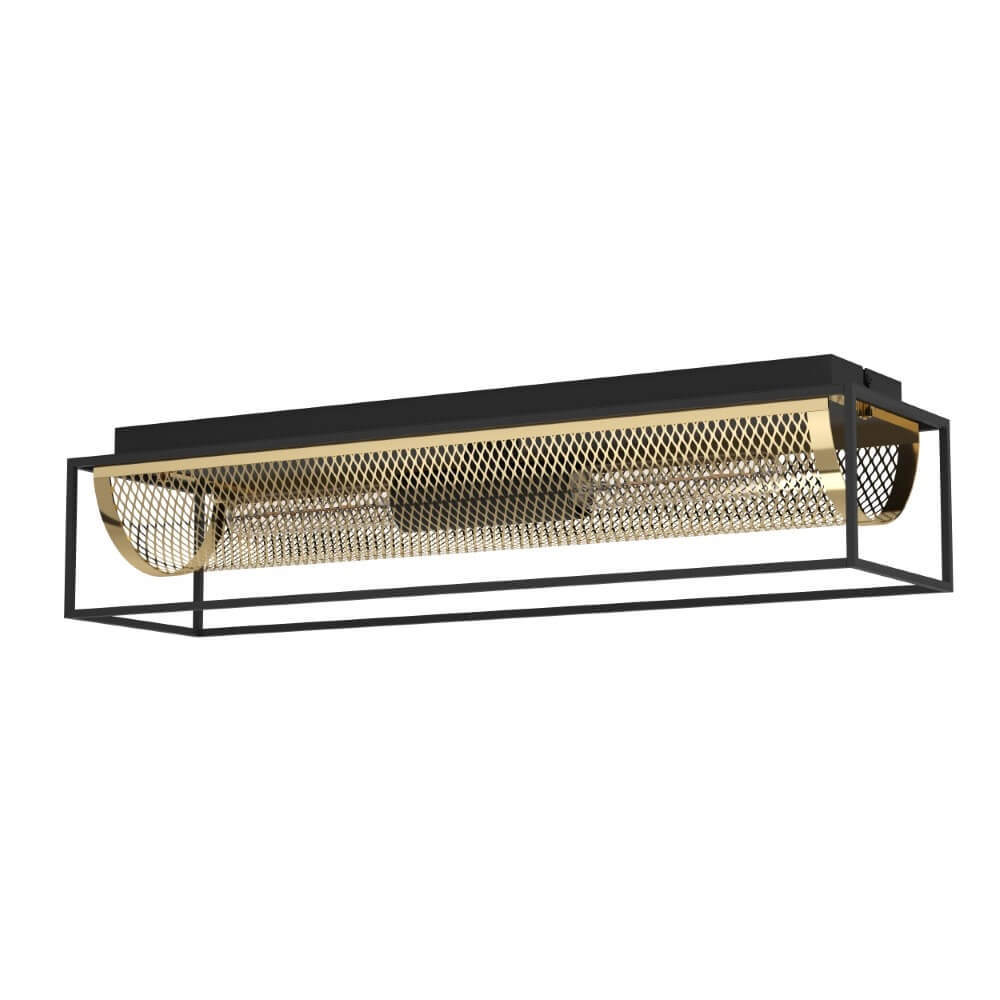Country ceiling lamp Nohales black with gold