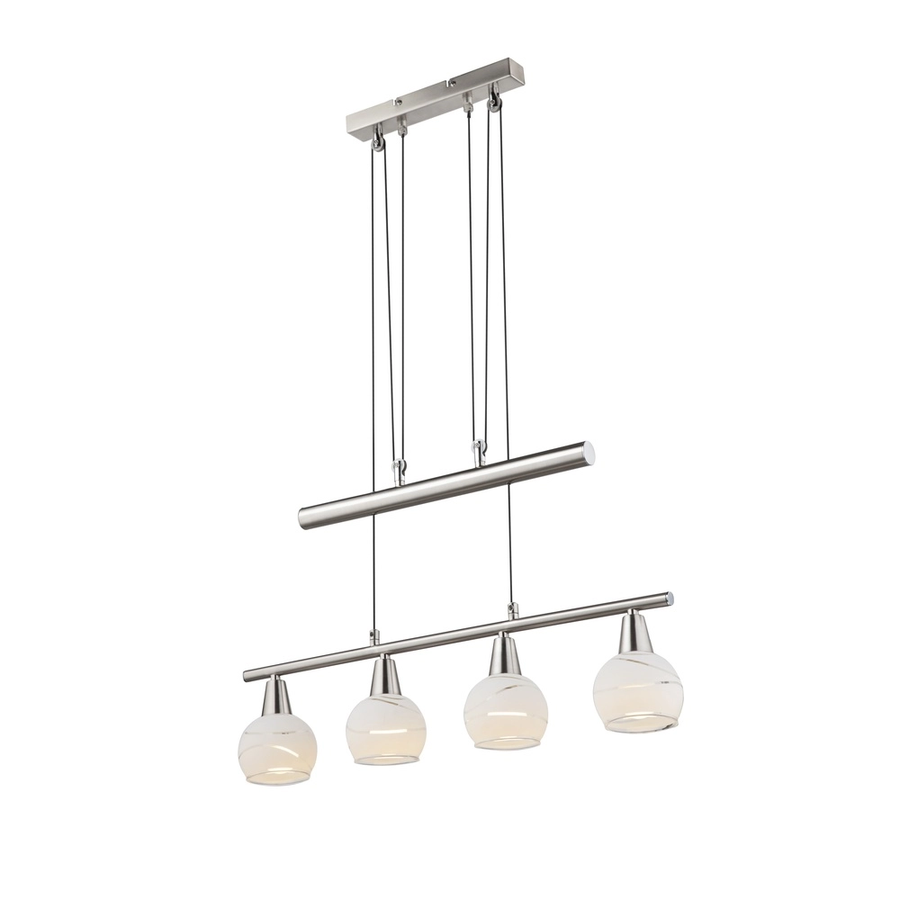 Pendant lamp Elliott 4-light nickel Globo 9007371319909